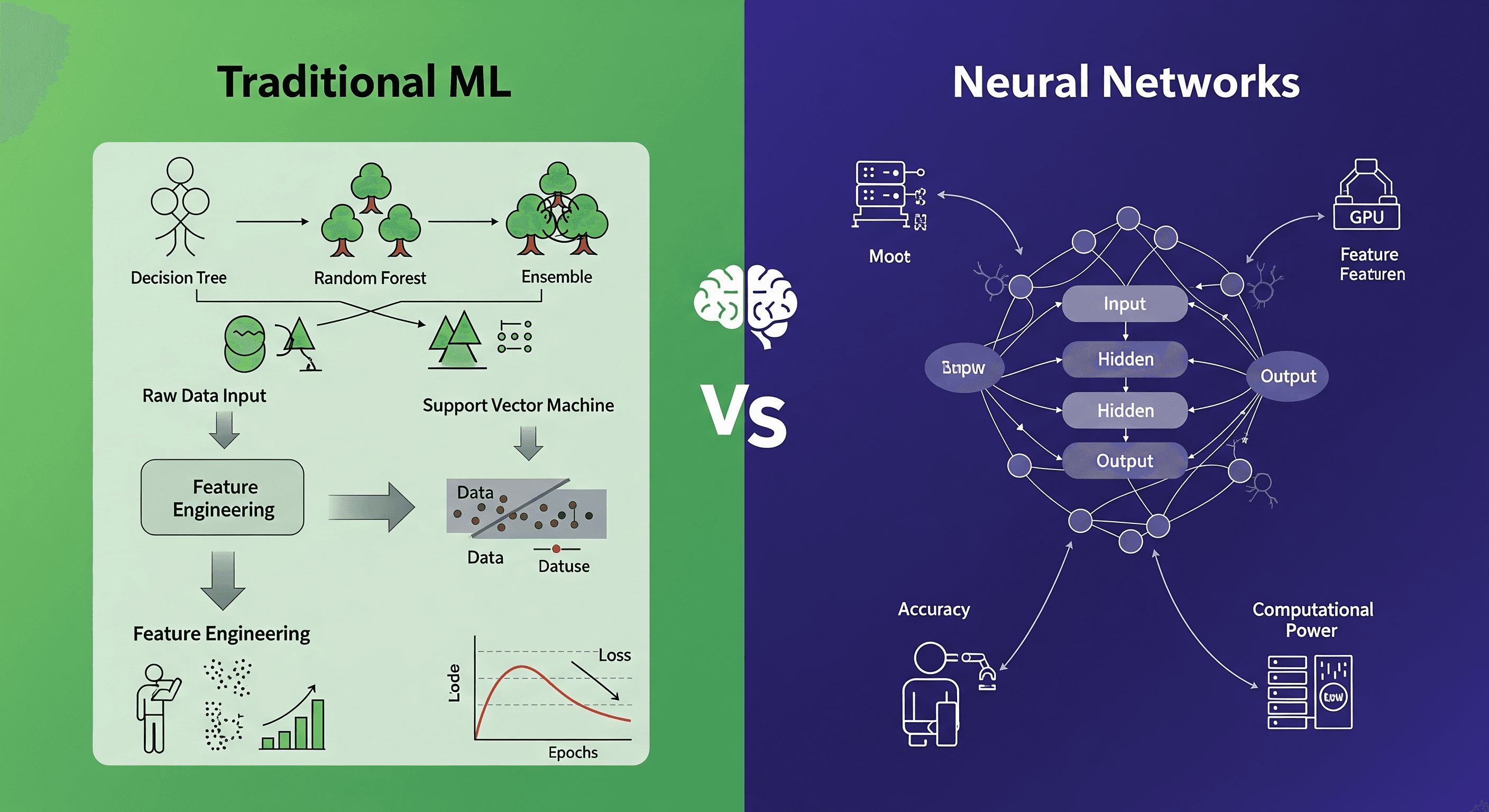 Machine Learning vs Deep Learning — Understanding AI in 2025